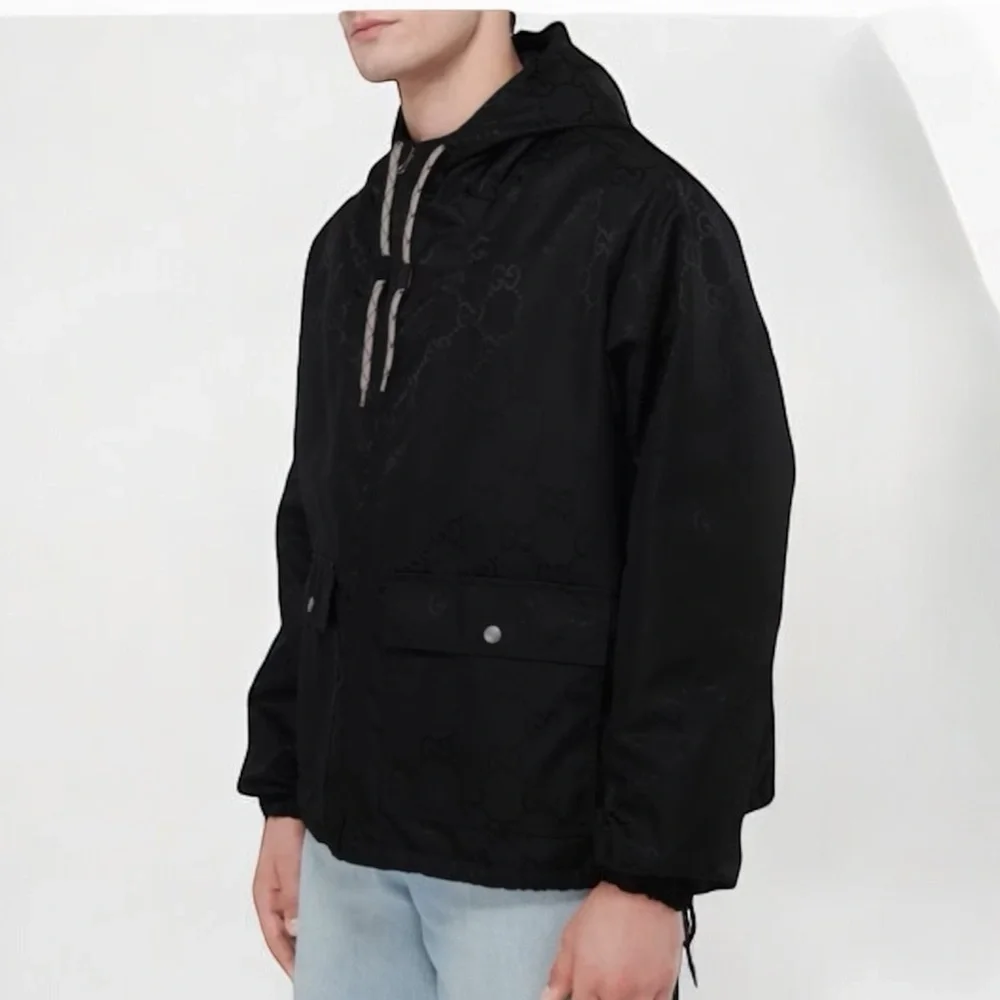 NWT Gucci Off The Grid hooded jacket size 50 Black on Black